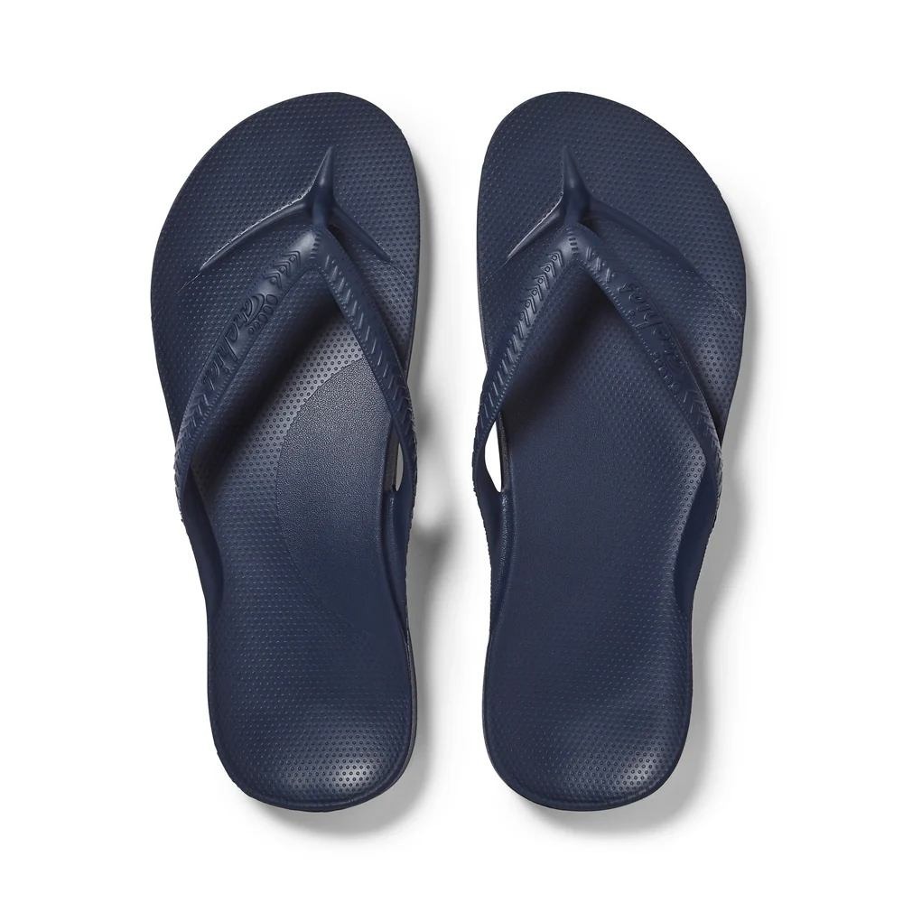 Archies Arch Support Flip Flops Navy Blue Mens 9 Womens 10 New With Tags